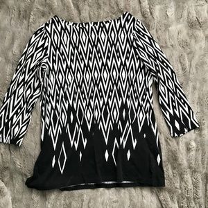 Rafaella Black & White Geo Blouse